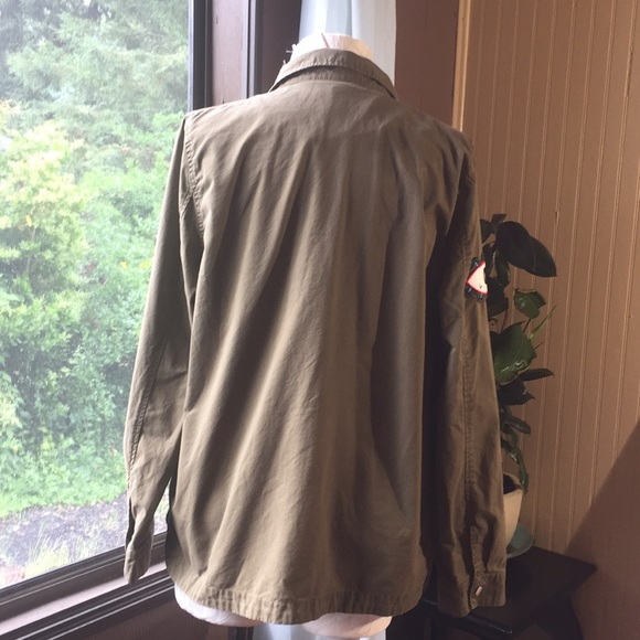 Love tree Army green jacket size large patchwork - Picture 5 of 6